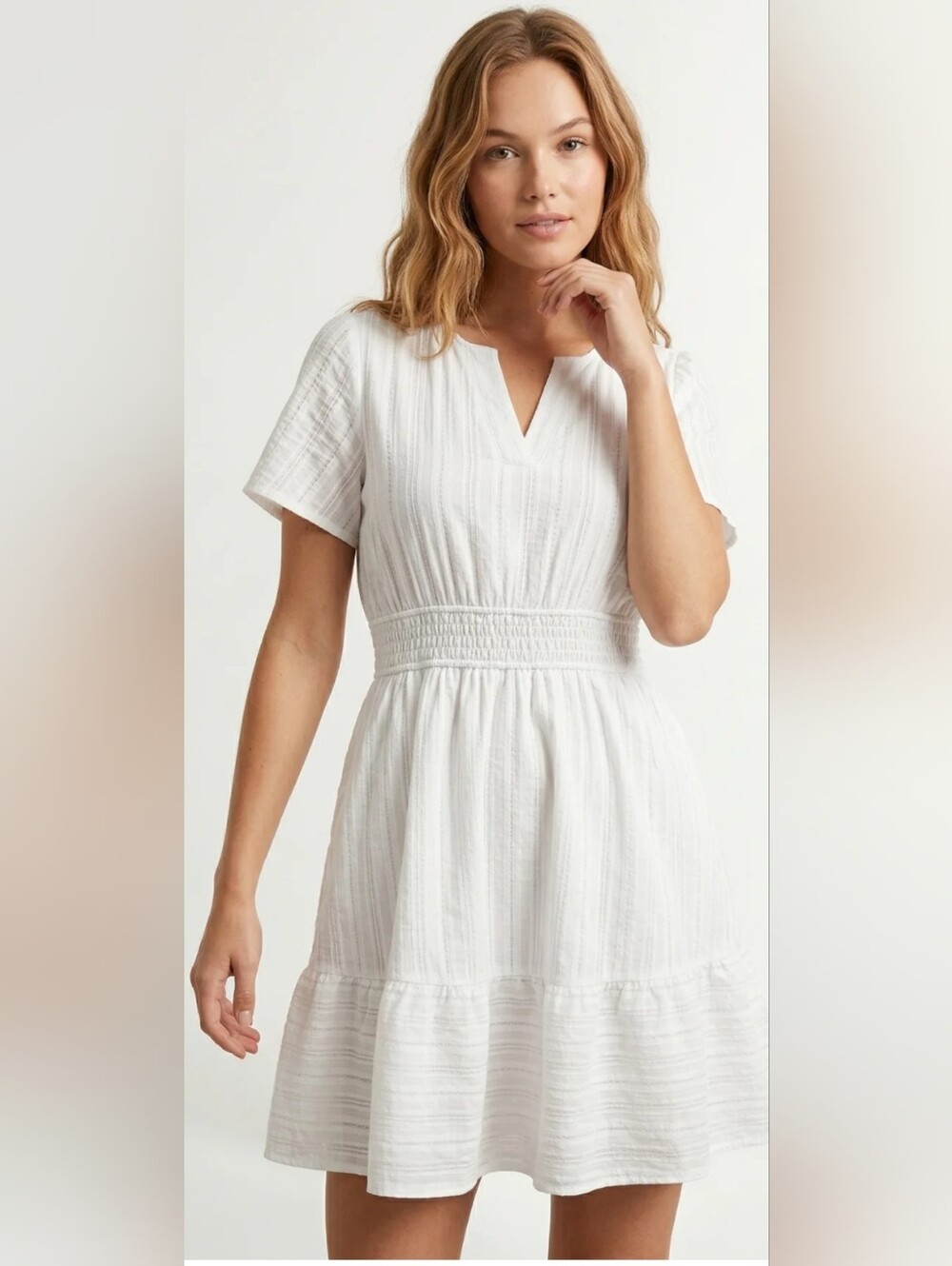 Lohnr SEALED! NWT! The Cotton Odette Mini Dress in Matte Pearl. Sz Lg. R2S!